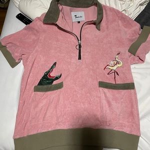 Tombolo terry cloth short sleeve beach shirt